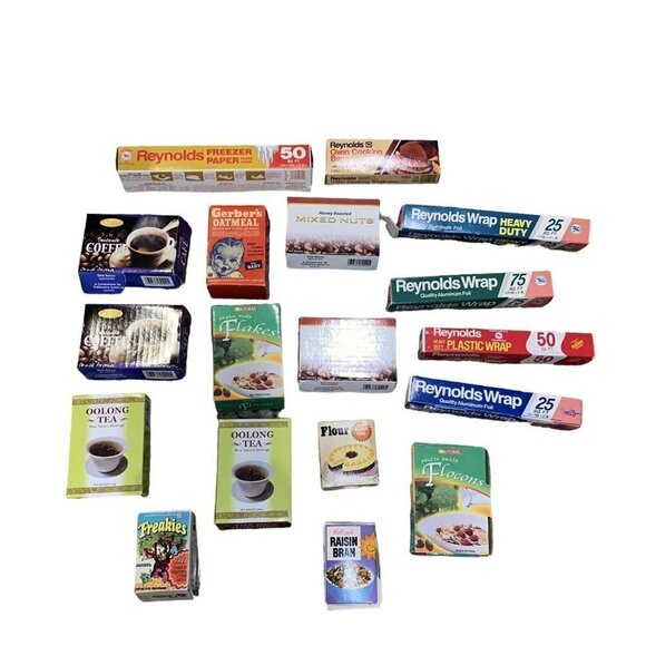 Lot Of 18 Vintage Grocery Cardboard Pretend Play Name Brand & Other Food Boxes - Picture 1 of 5